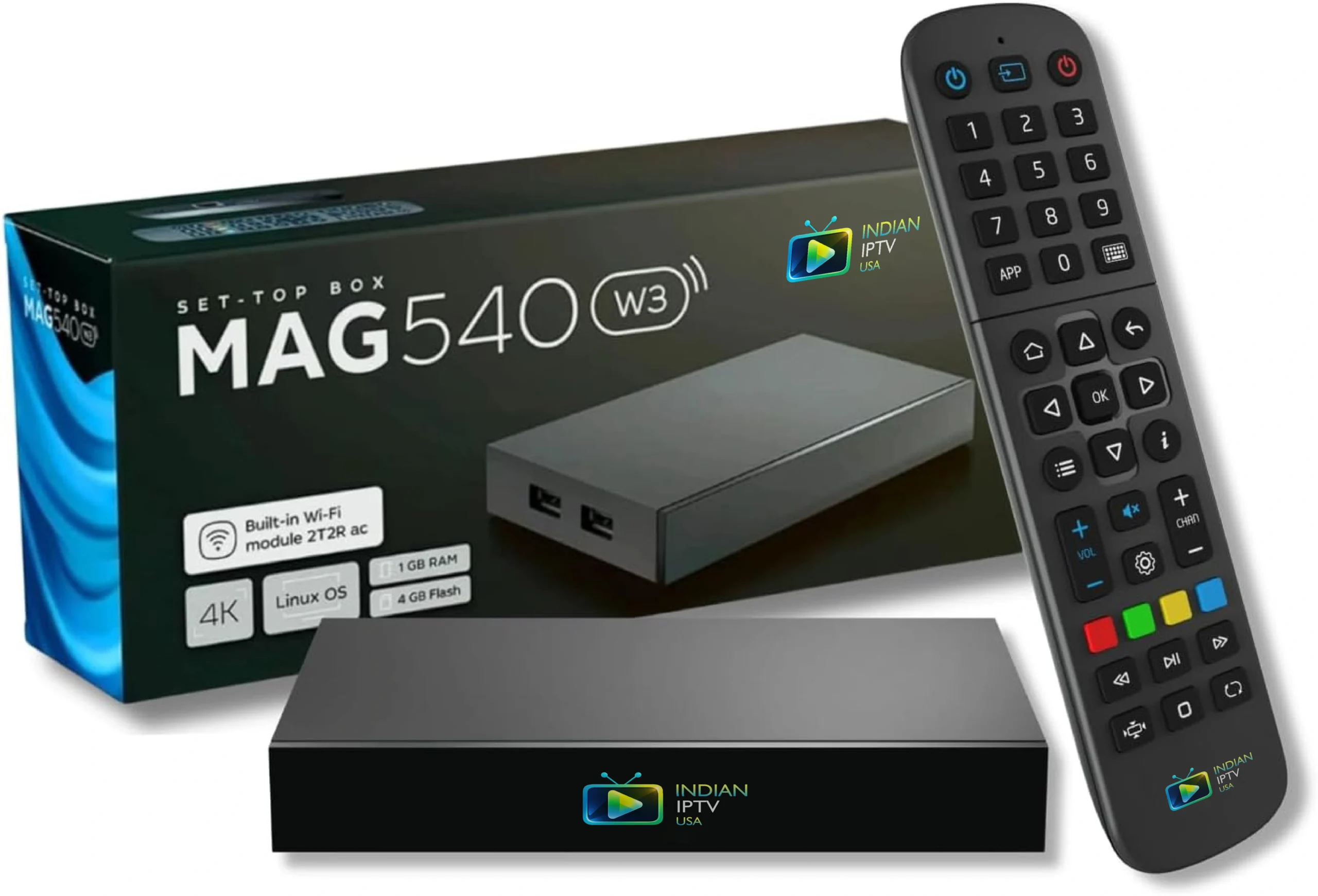MAG540w3 Linux Box with 1-Year IPTV Service — 4K HDR, Plug-and-Play Streaming